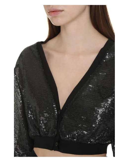 Prada Black Sequins Cardigan