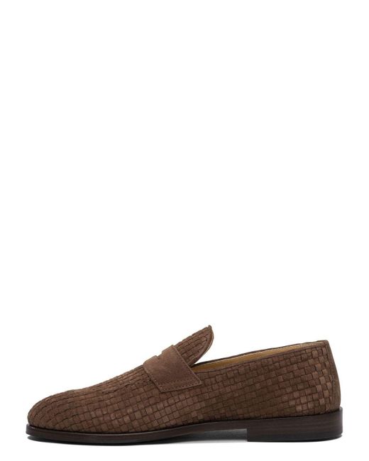 Brunello Cucinelli Brown Interwoven Loafers for men