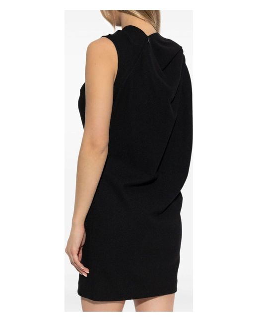 Alexander McQueen Black Elegant 100% Wool Dress