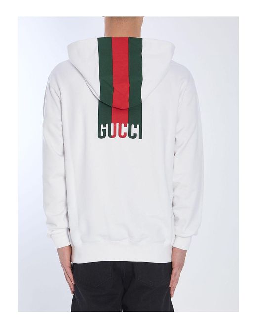 Gucci White Web Hoodie for men