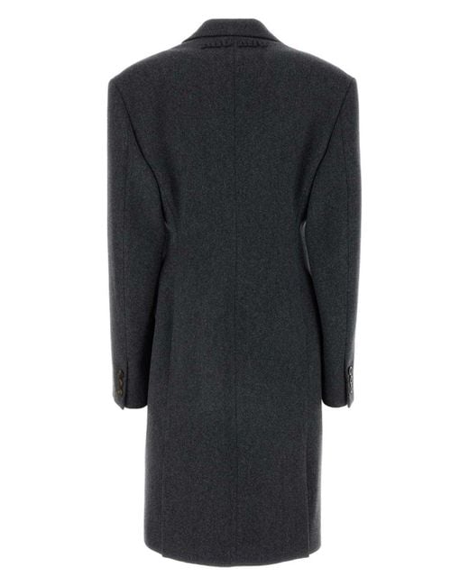 Miu Miu Black Dark Wool Coat
