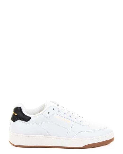 Saint Laurent White Sl/61 Leather Sneakers for men