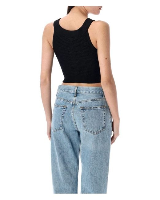 Balmain Black Buttoned Boatneack Top
