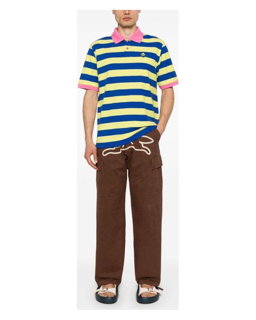 BBCICECREAM Brown Running Dog Cargo Trousers for men