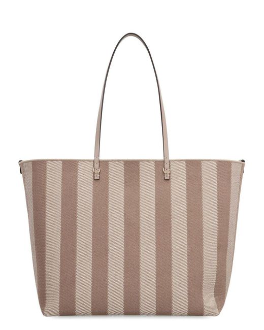 Fendi Brown Roll Small Shopping Bag
