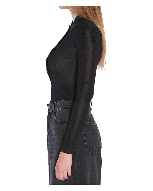 Self-Portrait Black Knit Bodysuit