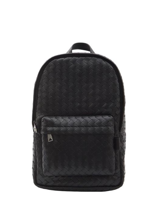 Bottega Veneta Black Intrecciato Backpack for men