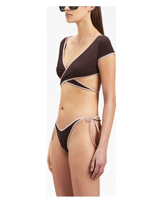 Palm Angels Red Cap-Sleeves Bikini Top