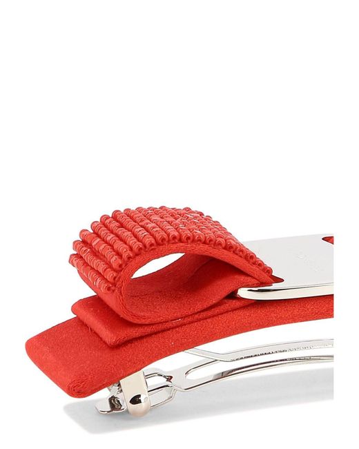 Ferragamo Red Vara Bow Hairclip