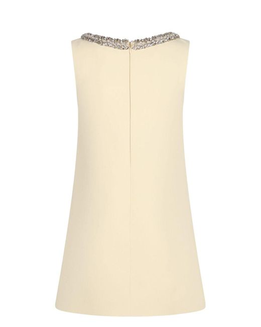 Self-Portrait Natural Crepe Bow Detail Mini Dress