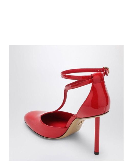 Ferragamo Red Pump T-Strap