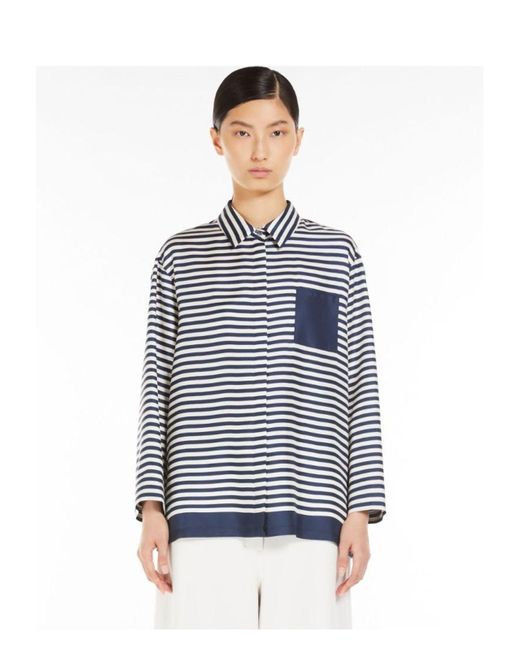 【関税込み】MAX MARA MAYA SHIRT IN COTTON Max Mara Maya Shirt in Blue | Lyst
