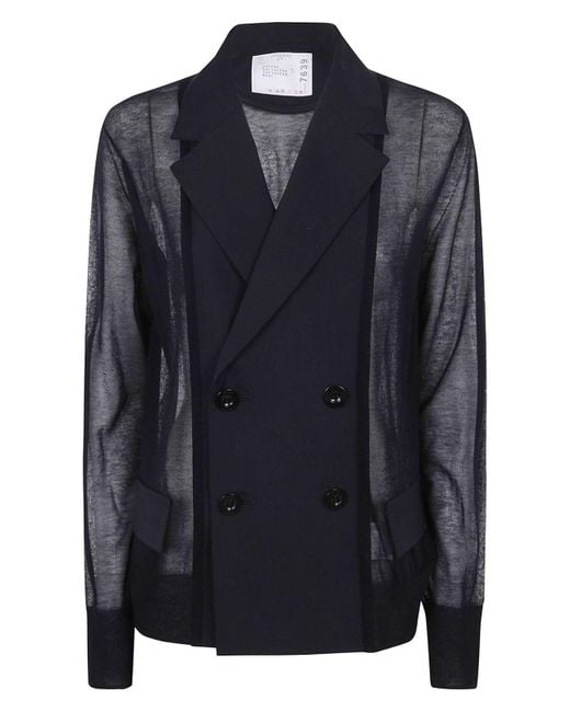 Sacai Blue Suiting X Knit Jacket