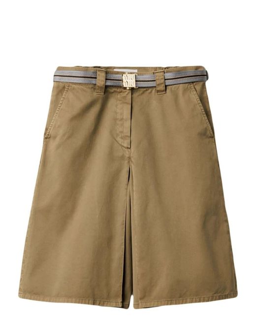 Miu Miu Green Khaki Bermuda Skirt Shorts