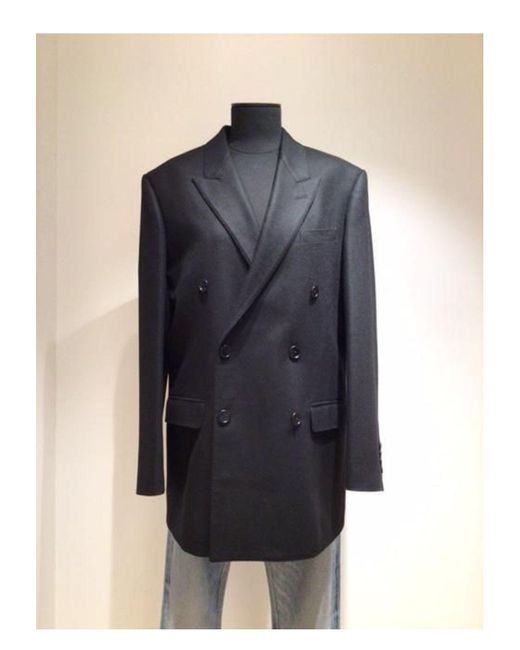 Céline Blue Cashmere Double-Breasted Jacket