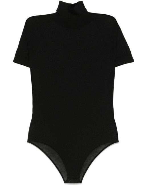 Alaïa Black High Neck Bodysuit For