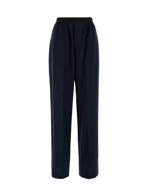 Balenciaga Blue Embroidered Wool Pant