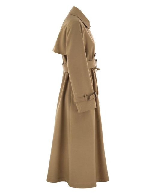 Weekend by Maxmara Natural Stretch Polyester Blend Fauto Trench Coat