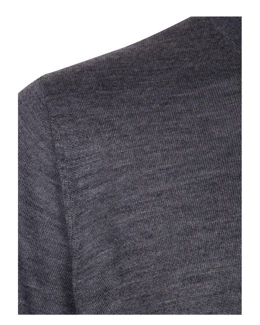 Brunello Cucinelli Blue Round Neck Sweater for men