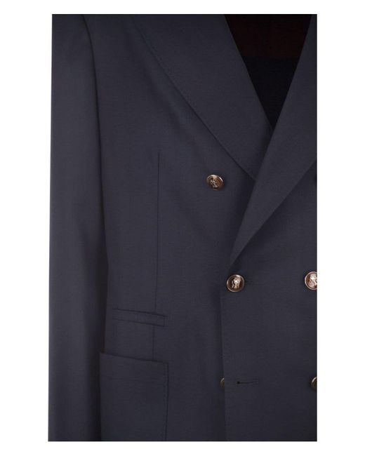 Brunello Cucinelli Blue One-And-A-Half-Breasted Deconstructed Jacket for men