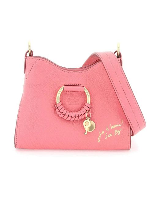 See By Chloé Pink Small Joan Shoulder Bag With Cross