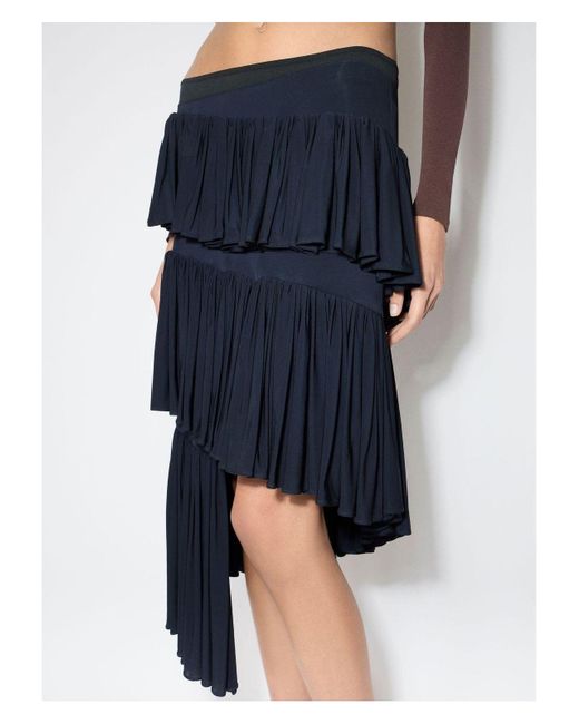 Alaïa Asymmetric Spiral Skirt in Blue | Lyst