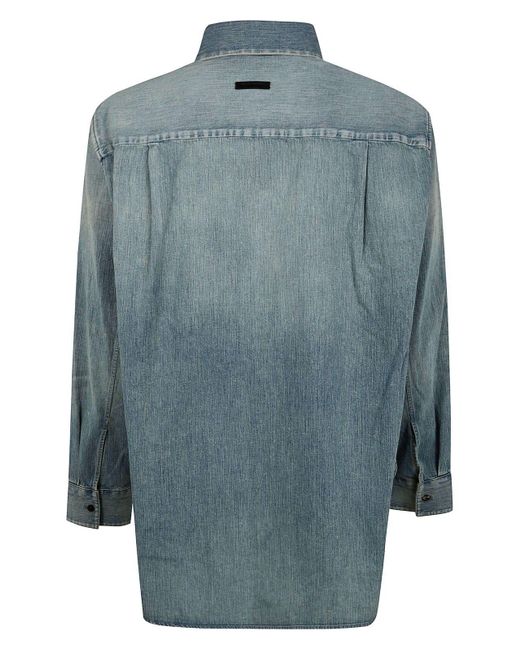 Fear Of God Blue Denim Button Up Shirt for men