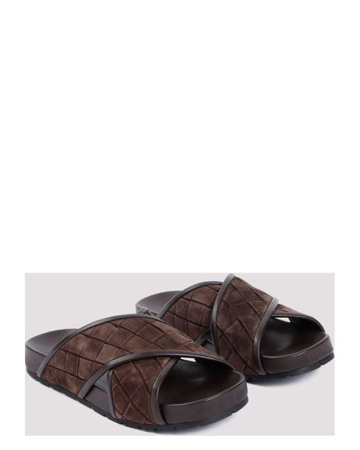 サンダル BOTTEGA VENETA Chocolate Suede Tarik Slippers Bottega Veneta Chocolate Suede Tarik Slippers Sandal in