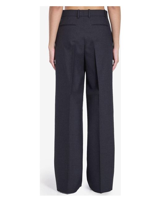 パンツ GUCCI SLATE WOOL WIDE-LEG PANT Gucci Slate Wool Wide-Leg Pant in Blue | Lyst