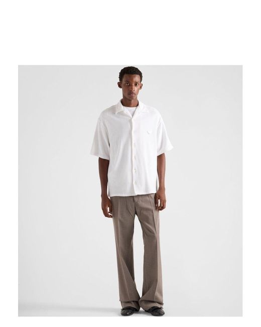 Prada White Camicia Mc Shirt for men