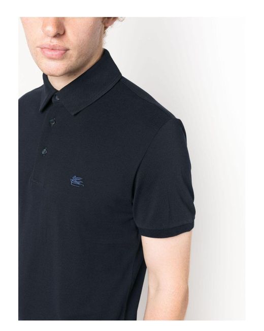 Etro Black Polo Roma T-Shirt for men