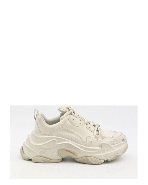 Balenciaga White Triple S Sneaker Satin