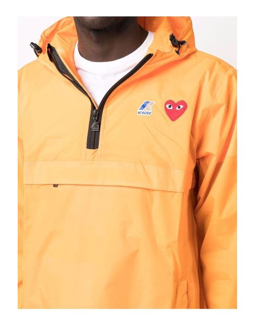 COMME DES GARÇONS PLAY Orange X K Way Pullover Hooded Jacket for men