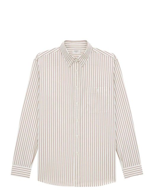 Saint Laurent White Cassandre Shirt for men