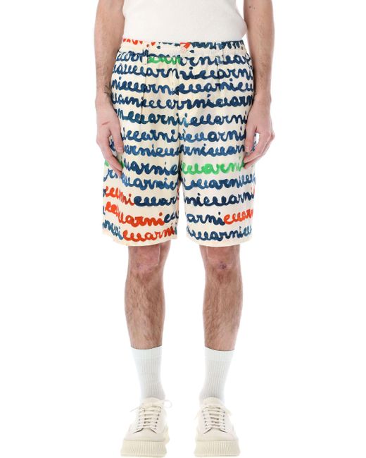 Marni Mare Print Shorts in Blue for Men | Lyst