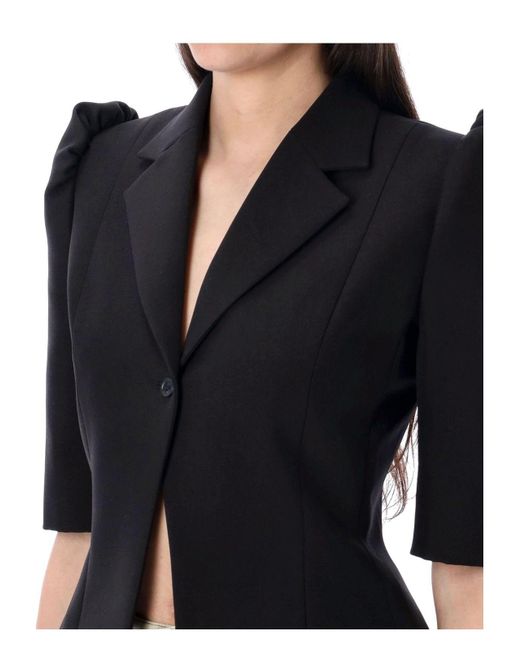 Coperni Black Slim-Fit Cropped Tailored Jacket