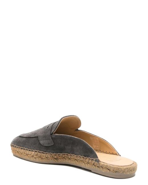 Castaner Gray Nando Suede Leather Slippers for men