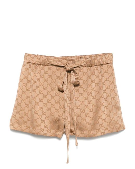 Gucci Natural Gg Satin Shorts