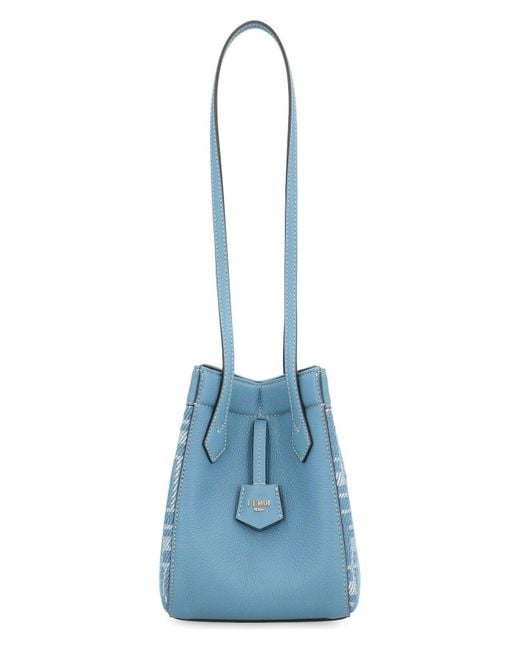 Fendi Blue Mini Origami Bucket Bag