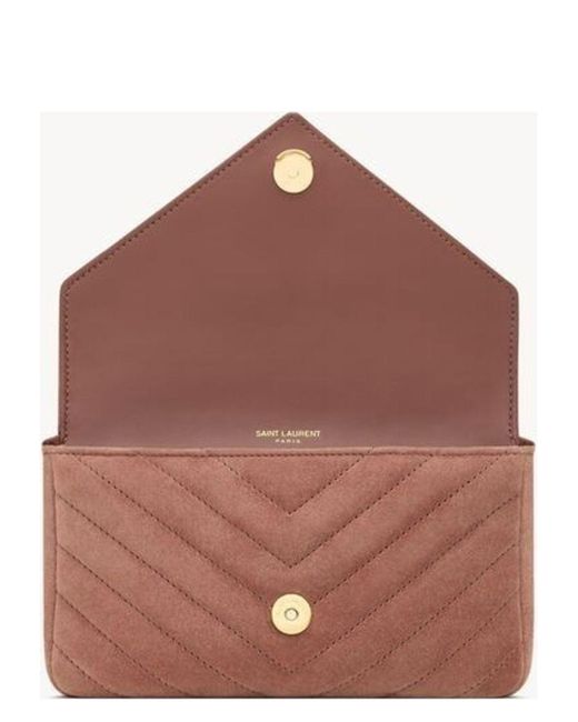 Saint Laurent Natural Ysl C.Wall Mono Suede Satin Ca