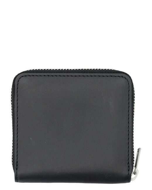 Y-3 Black Zip-Around Leather Wallet for men