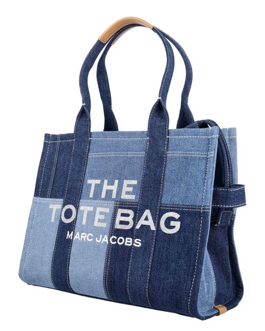 Marc Jacobs Blue The Large Tote Denim Patchwork