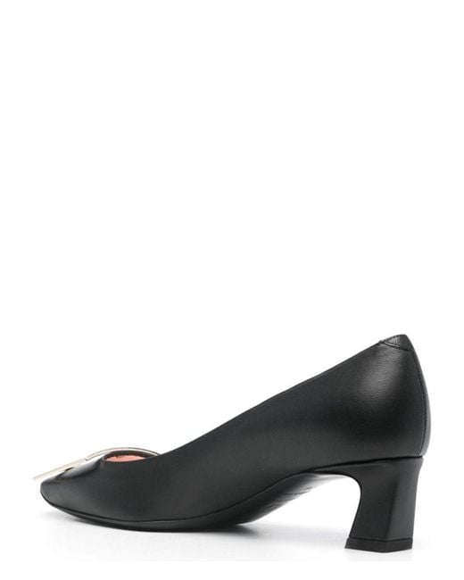 Roger Vivier Black Trompette Leather Pumps