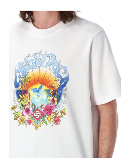 CASABLANCA Montagne Ondulée T-Shirt in White for Men | Lyst UK
