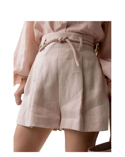 Zimmermann Pink Illuminate Linen Short