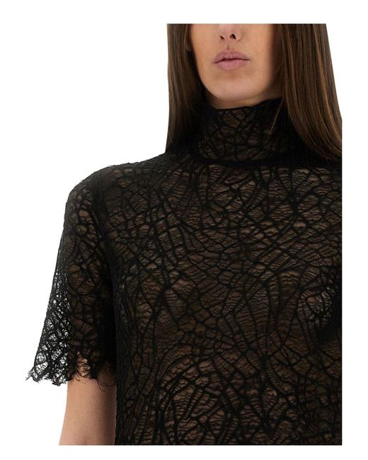 Alexander McQueen Black Lace T Shirt
