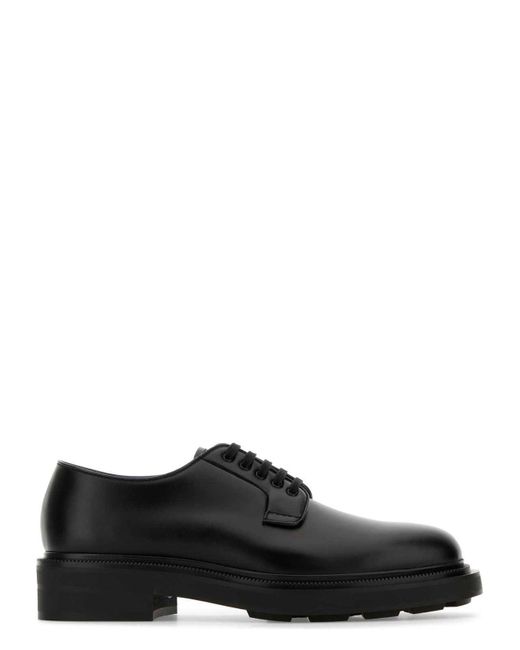 Prada Black Leather Lace-Up Shoes