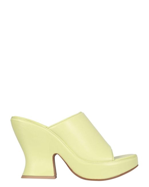 Bottega Veneta Yellow Wedge Sandals