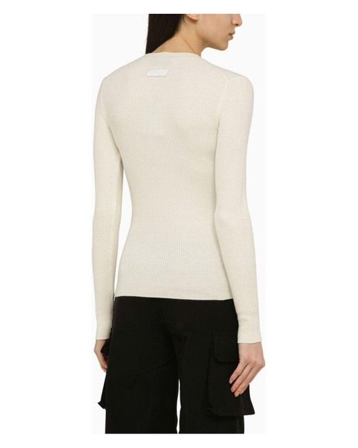 Canada Goose White Rib Knitted Sweater