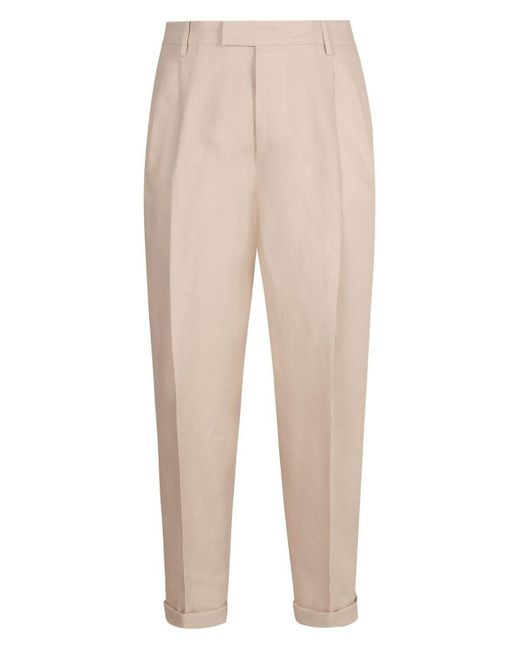 Dolce & Gabbana Natural Linen Trousers for men